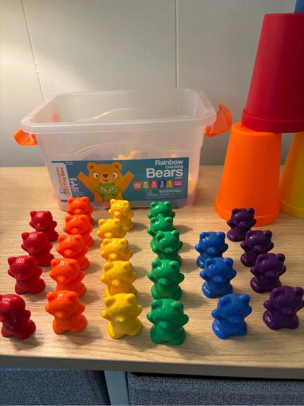 Counting Sorting Bears Game Toy with Large and Small Bears and Activity Cards 3+